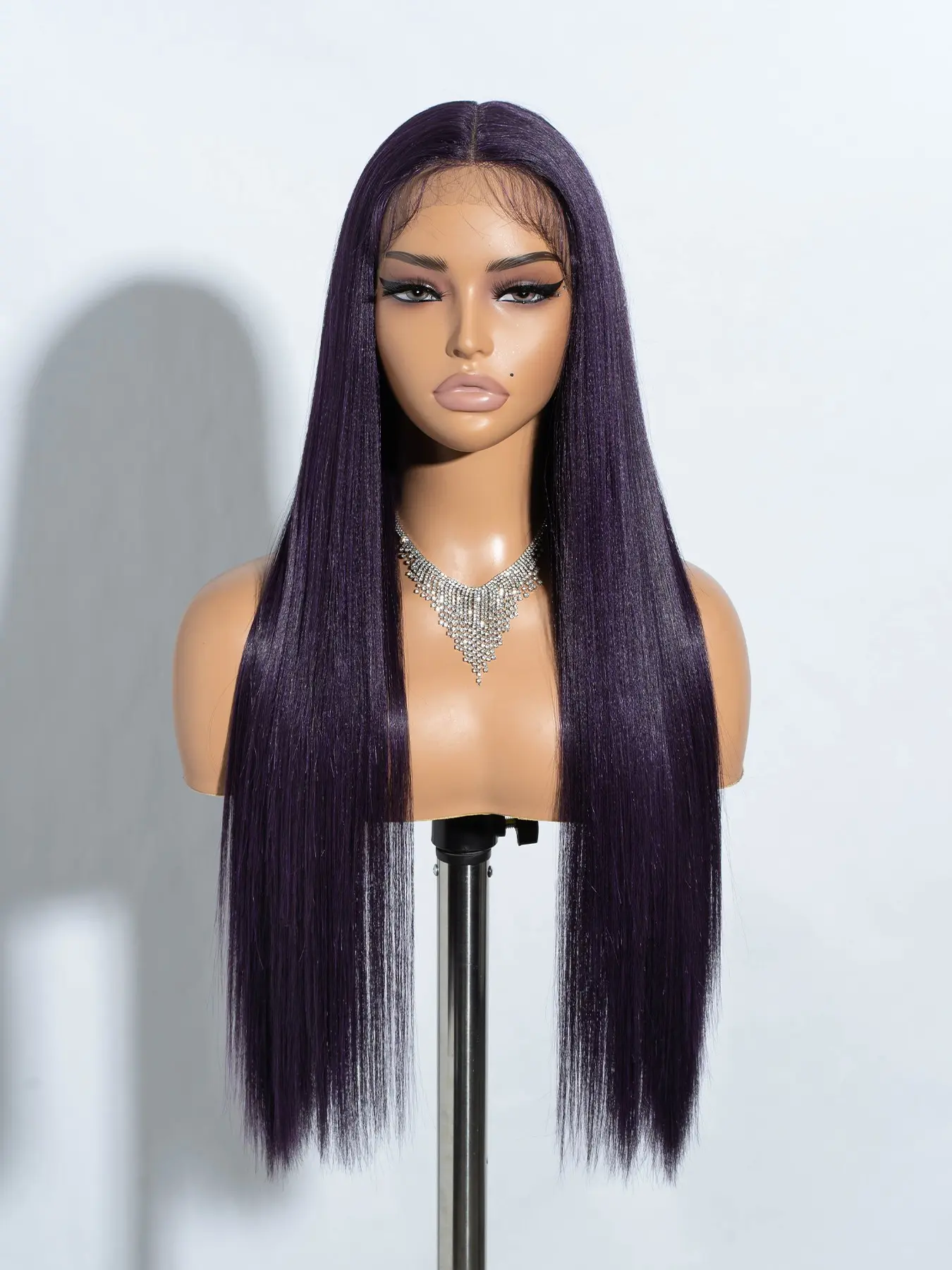 30-Inch Silky Straight Lace Front Synthetic Wig, Glueless HD Lace Wig, Heat Resistant Fiber, Pre-Plucked Hairline with Baby Hair, Transparent Lace Frontal Wig for Women, Beginner-Friendly Wig