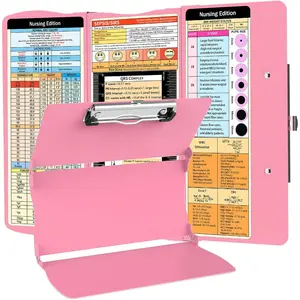 Clipboard Foldable Nurse Clipboard:  Folding Clip board with  Edition Cheat Sheets Pocket Size Foldable Clipboards for  Trifold Clinical Clip boards for Student