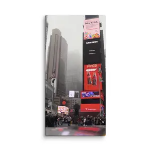 Times Square Canvas Print 1.25" Thick Poly-Cotton Blend Fade-Resistant Hand-Stretched Over Solid Wood Stretcher Bars with Mounting Brackets