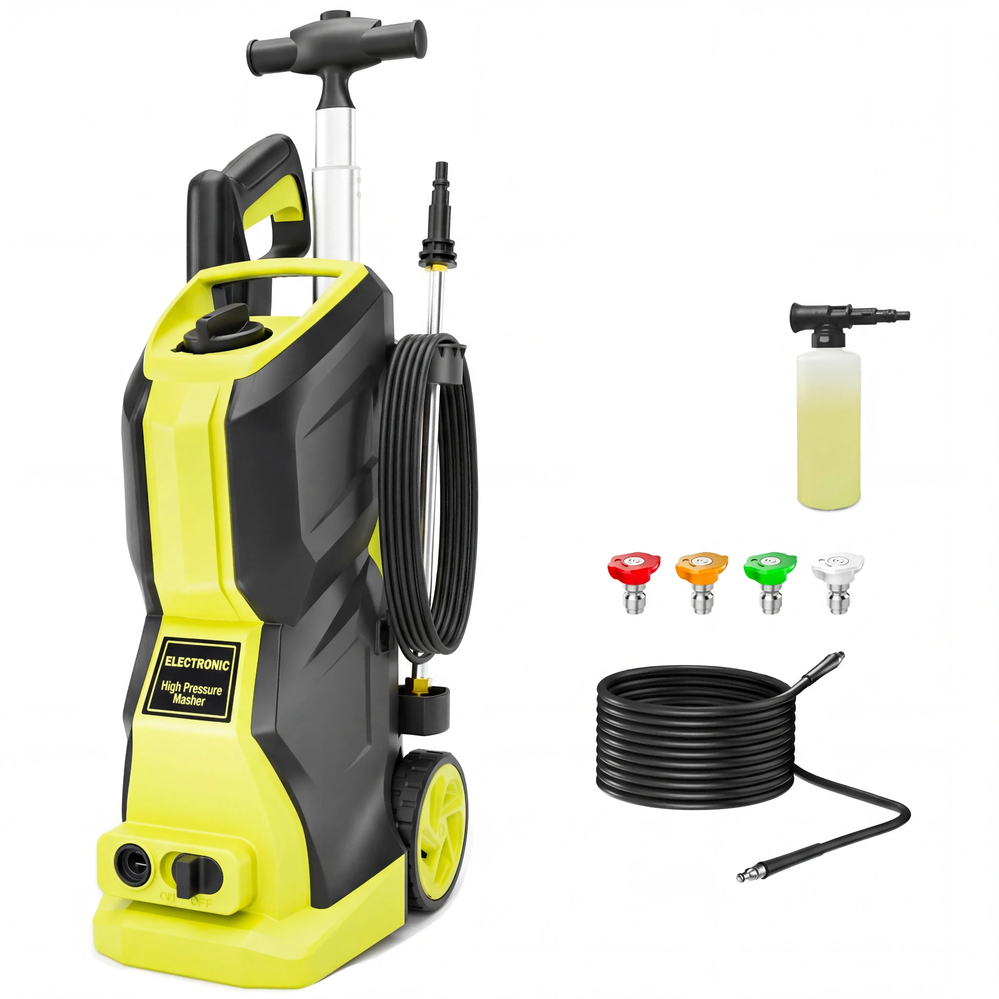 Electric Pressure Washer 5350PSI MAX 3.1GPM, High-Pressure Surface Cleaning, Multi-Purpose Cleaning Performance, with 4 Adjustable Nozzle, 500ML Soap Bottle, Stainless Steel Lance, Total Stop System for Home, Patio, Garden, Outdoor Cleaning