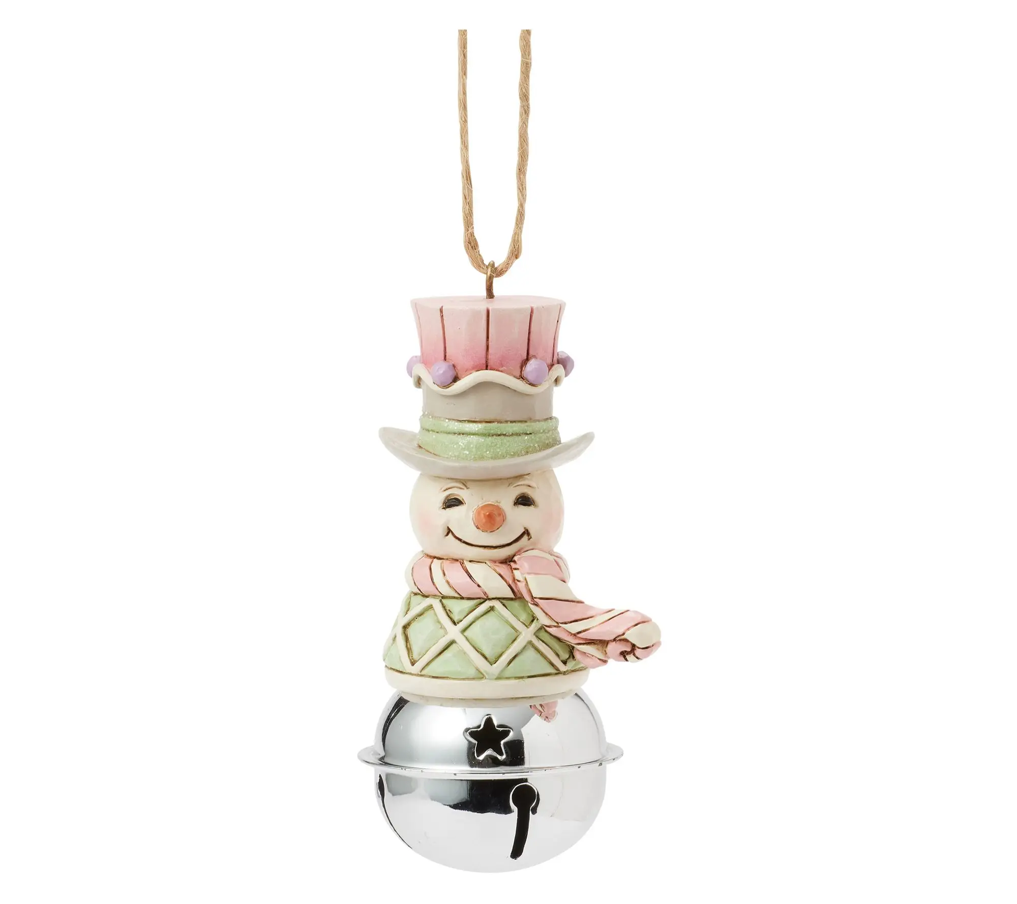 Jim Shore Heartwood Sweets Snowman Bell HangingOrnament 3.5"H