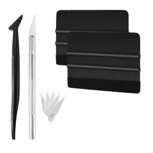 9 PCS Vinyl Wrap Tools, Window Film Application Kit, Car Tinting Kit, Vinyl Squeegee Set, Wallpaper Smoothing Tool Kit with Felt Squeegee, Craft Knife & 5pcs Blades