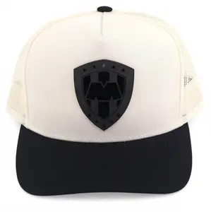 Rayados de Monterrey Hat - White and Black Trucker Style with Shield Logo Design