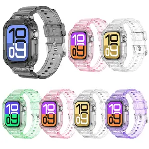 TPU Watch Band with Case for Apple Watch (Band Only), Fashionable Watch Band for Women & Men, Wearable Accessories for iWatch Series, Smart Watch Accessories