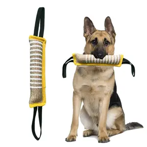 Durable Hemp Dog Bite Tug Toy Training Aid, 52 Lbs Weight Capacity, Strong Woven Material, Ideal for Dogs, Resistant to Biting, Available Now