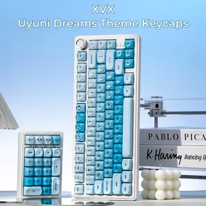 Keycaps Only!!! XVX Foundation Series Blue Uyuni Dreams HOA Profile Translucent Keycap Set PBT+PC 132-Key（only keycap, not include a keyboard）
