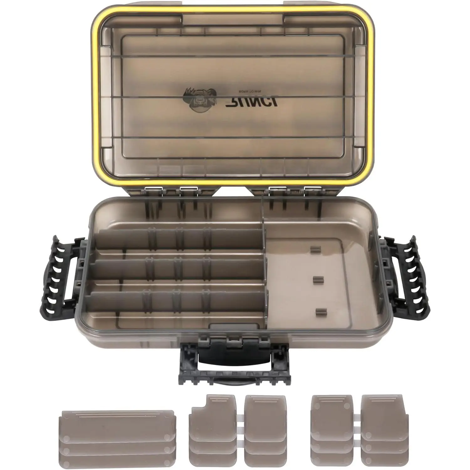 RUNCL Fishing Tackle Box Organizer, Rugged Waterproof Utility Tray with Adjustable Dividers, Heavy-Duty Locks, and Sun Protection, 3600/3700 Sizes, Fishing Tackle Organizer, Outdoor Fishing Equipment, Premium Tackle Storage