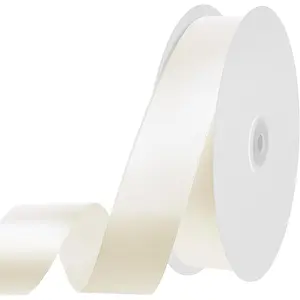 Satin Ribbon 1 inch 60 Yards Double Faced Cream Ribbon for Crafts Hair Bows  Wrapping Wedding Invitation Mother's Day Decorations