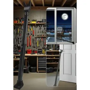 Heavy Duty Adjustable Security Bar for Sliding Doors & Patio, Home Apartment Travel Safety Lock, Anti-Intrusion Door Stopper Jammer, Durable Reinforcement Device, Black (1 Pack) adjustable  door  hinge