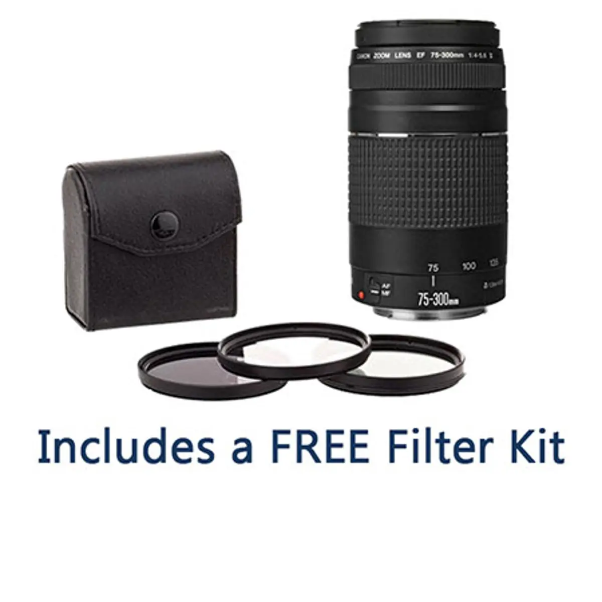 Canon EF 75-300mm f/4-5.6 III Compact Camera Lens with ProOptic 58mm Filter Kit