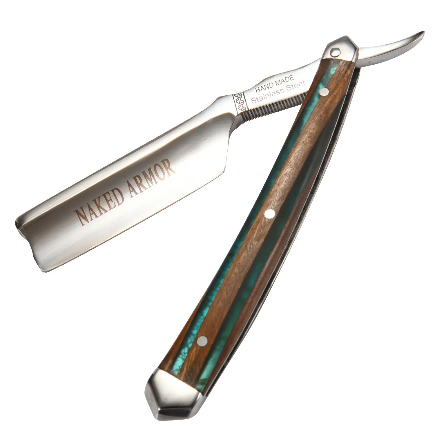Naked Armor Safir Straight Razor 7/8" Sandalwood Japanese Stainless Steel