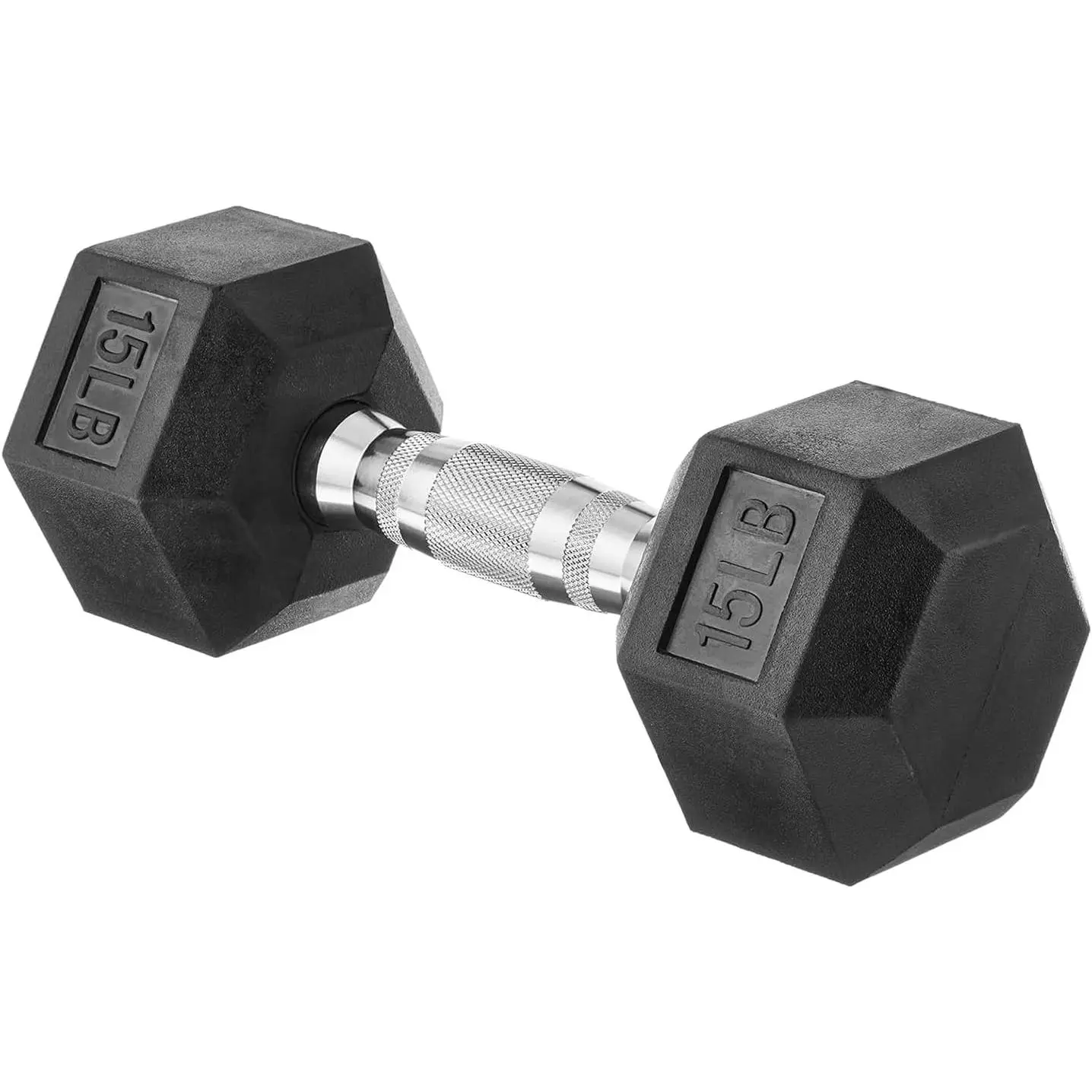 Hex Dumbbell Set, Rubber-Coated Solid Cast Iron Hand Weights for Strength Training, Home Gym Workouts, Full Body Workout, Rubber-Coated Hex Design