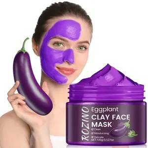 ROZINO Eggplant Silky Cleansing Clay Mask (Moisturizing/Brightening/“Peeled Egg” Skin) lambena  skin  care