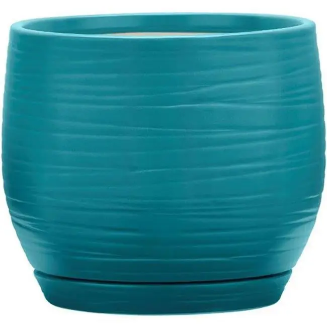Southern Patio CRM-086017 Round High-Quality Jasper Ceramic Plant Pot - 12 In., Rubber Pads for Stability, 9.7 lbs Container for Medium-Large House Plants, Outdoor Flower Garden, Room & Decor