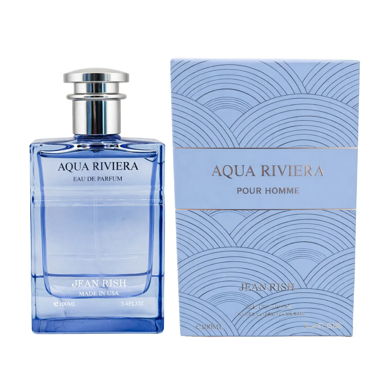 Aqua Riviera, Jean Rish, Men Perfume, Eau De Parfum (3.4 Fl Oz / 100ml) with Cardamom-Chestnut-Pink Pepper, Long Lasting and Luxury Fragrance, Made in USA