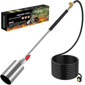 Propane Torch Weed Burner Kit,Blow Torch High Heat Outpu Heavy Duty Flamethrower with Self Igniter and 10FT Hose Hose for Weeding,Roof Asphalt,Ice Snow,Road Marking,Charcoal