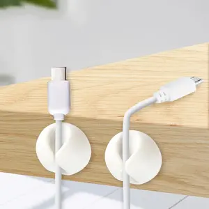 Cable Clips, 4 Pack White Cord Holder Cable Management Wire Organizer for Organizing Desk Nightstand Car Phone Charger