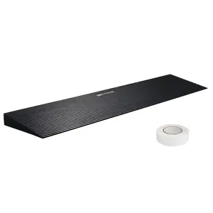 VEVOR 1.2" Rise Cuttable Threshold Ramp for Sweeping Robot, TikTokShopBlackFriday, 35.4" Wide Natural Rubber Wheelchair Ramp, Non-Slip Solid Rubber Ramp with Double-Sided Tape for Doorways, Driveways, Bathroom, Smooth Tile