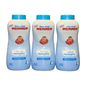 Talco Mennen Magic, Azul , Hipoalergénico. Protege Su Piel 200G. Talcum Powder - 3 PACK Sensitive