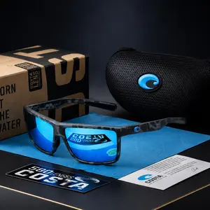 Costa Del Mar Polarized Sunglasses – Blue Mirror 580P Lenses, UV Protection Fishing Boating Driving Outdoor Sports Eyewear for Men & Women