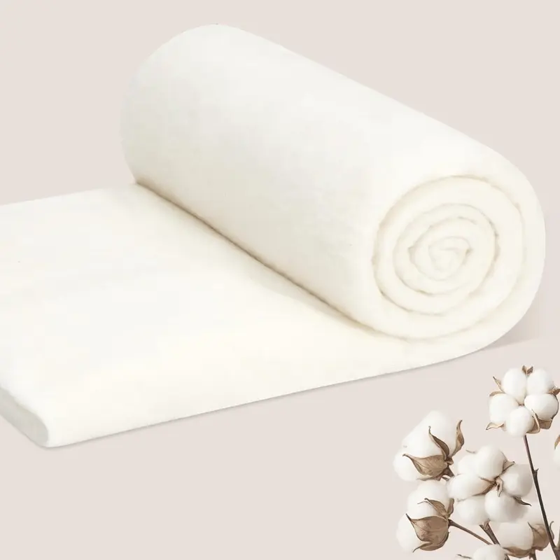 High Quality Cotton Quilt Wadding - 100% Pure Thick Cotton, 200g/m² Soft Breathable Blanket Filling, Rectangular Roll with Quilted Texture, Multi-Size (71in*94.5in/79in) for Quilting, Sewing Projects, Sohochic