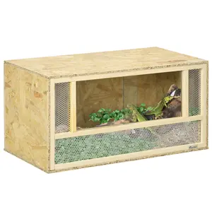 PawHut Reptile Terrarium, Reptile Tank 31.5" x 15.7" x 15.7" with Sliding Door for Chameleon, Lizard, Snake, Frog, Turtle, 33.8 Gallon