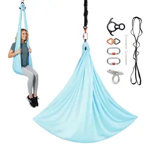 VEVOR Aerial Yoga Hammock, Maximum 300 lbs Load Aerial Silk, Yoga Swing with Nylon Fabric, Daisy Rope, PE Zipper Bag, Gymnastics Swings Suitable for Men and Women, Dual-Function Hammock & Swing