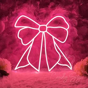 Bow Neon Light, LED Neon Light, Led Neon Sign, Decorative Neon Light, Atmosphere Lighting, Home Dorm Wall Decor, Girl Room Decoration, Fashion Wall Art, Party Decor, Personalized Gift, Led Decoration Lamp