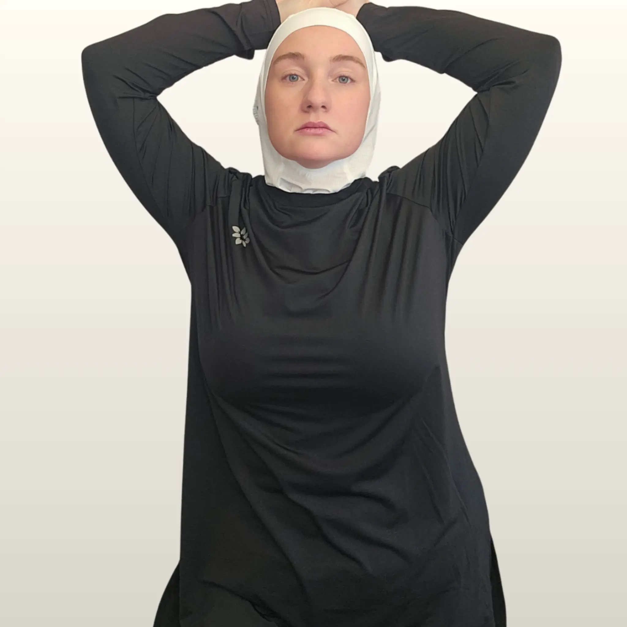 Women's Modest Islamic Sportswear All-Around Athlete Top, Black