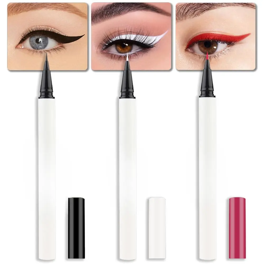 3-piece set black, white and red waterproof color eyeliner liquid eyeliner set long-lasting fine quick-drying color liquid eyeliner