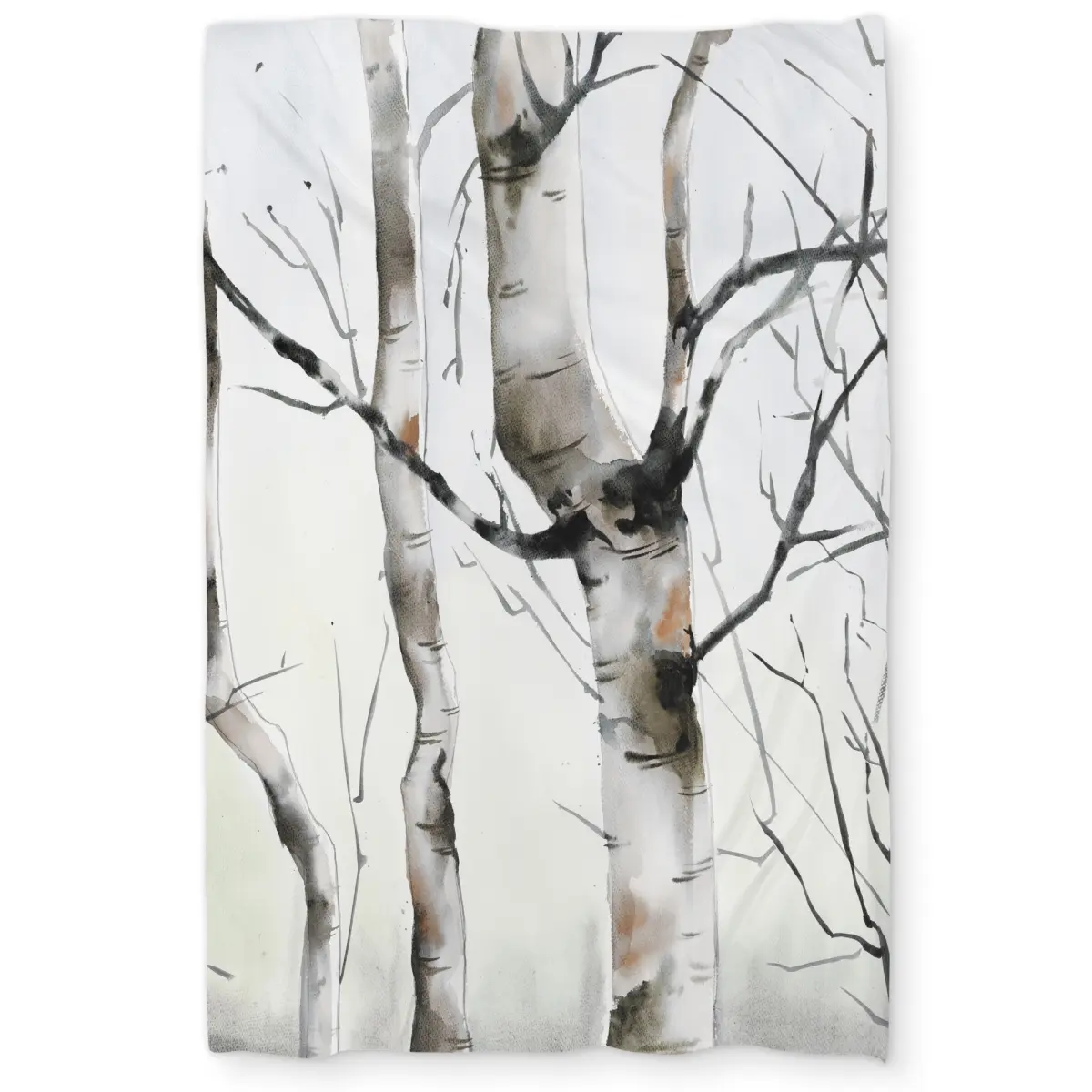 360 stand Decorative Duvet Cover - Minimalist Twin Extra Long Bedding Linen with 3 Birch Trees Design for Home Decor, Extra-Long Duvet Covers, Duvetcover, Rustic