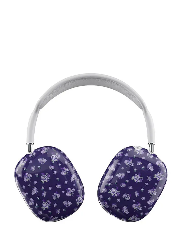 Wildflower Cases Limited Edition Sugar Plum Floral AirPods Max Cover - Durable, Lightweight, Scratch-Resistant Plastic Audio Headphone Protective Case, Purple, Dainty, Cute 3.5x4.25" Accessories for Protection & Decoration
