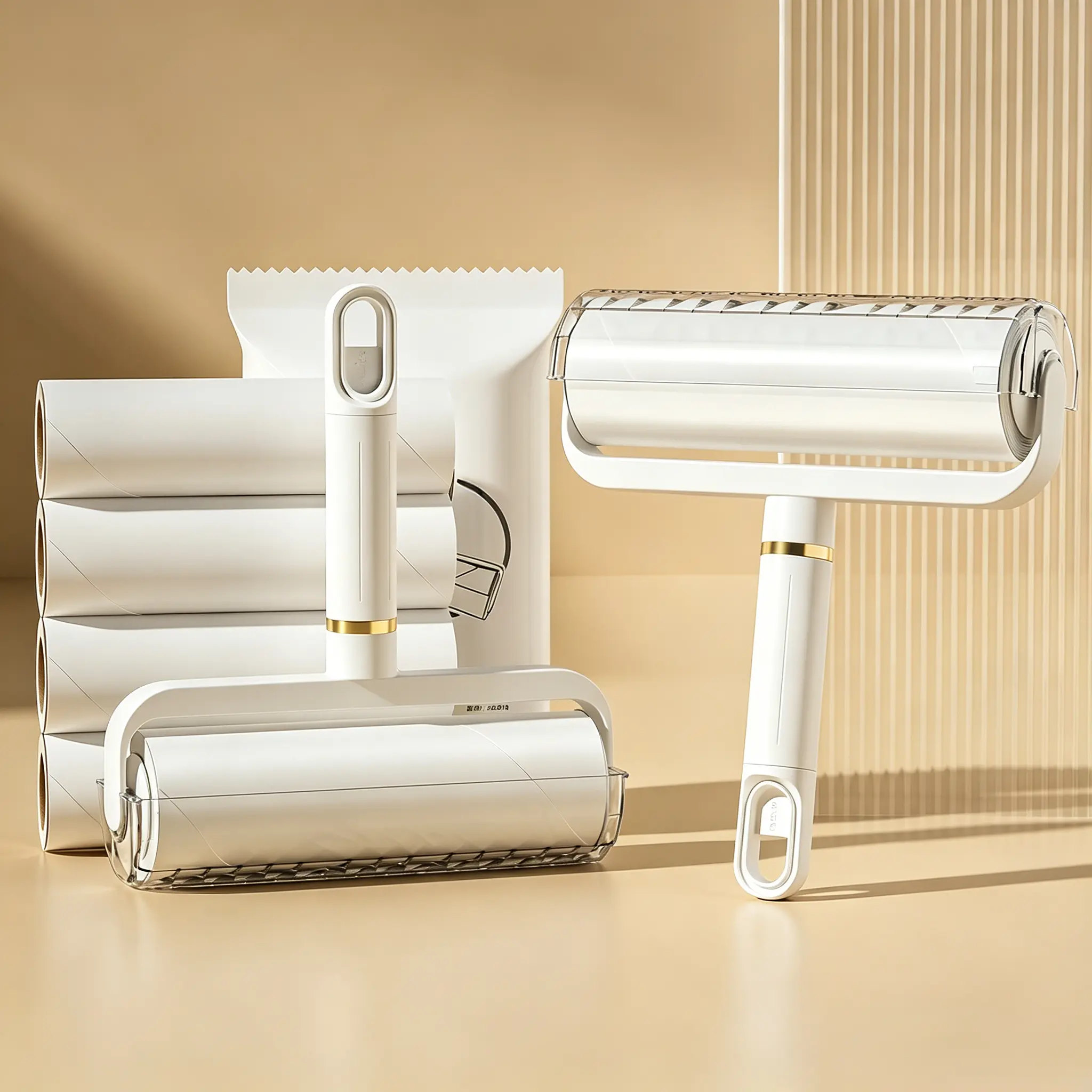 Reusable Silicone Lint Roller - Strong Adhesion, Dust-Proof Cover, Hanging Hole, Reusable Rolls for Pet Hair & Dust Removal on Clothes, Sofa
