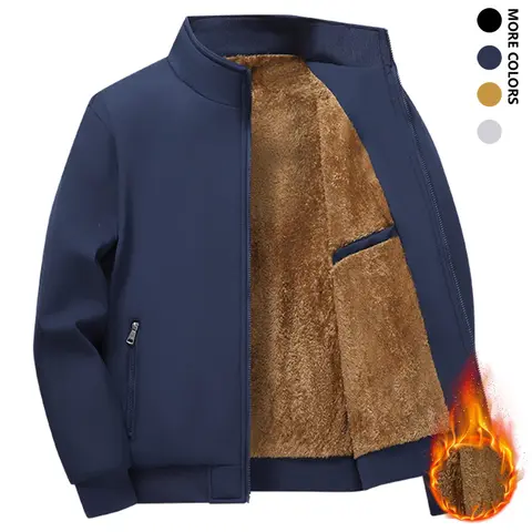 Men's Zip-Up Fleece-Lined Hooded Jacket - Casual Fashionable, Trendy Mensfashion Woven Top with Stand Collar, Long Sleeves, Regular Fit, Warm for Autumn & Winter, Halloween, Beige/Black Party Wear