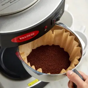 Coffee Filters Extra Large Natural Unbleached Brown Biodegradable Coffee Filters Drip Coffee Machine 10, 12, 13, 14, 15 Cup Basket for Commercial, Home Coffee Maker Extra High Extra Wide, Anti ground 12+ Cup Disposable Sturdy Traditional
