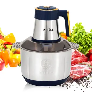 Stainless Steel Electric Meat Grinder, 5L Home Food Processor, Multifunctional Chopper Slicer
