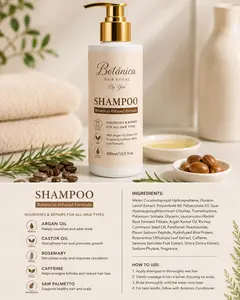 Botánica Hair Rituals Nourishing & Repairing Shampoo (300ml) - Haircare Cleanser, Moisturizer, Conditioner with Argan, Castor, Rosemary, Caffeine, Biotin, Saw Palmetto - Oil Control Support