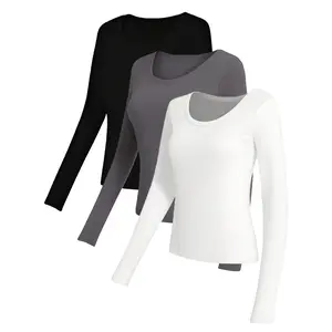 Crewneck & Turtleneck 3 Pack Long Sleeve Crop Tops - Women's Slim Fit, Y2K Korean Fashion Basic, Versatile Layering Shirts for Daily Casual