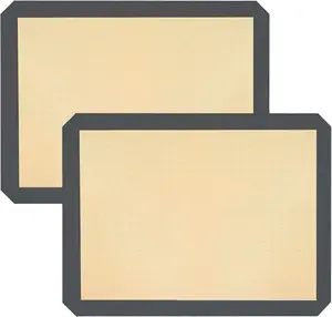Silicone Baking Mats 2-Pack Medium 16.5" x 11.6" Non-Stick Reusable Food Safe for Cookies Bread Pizza Baking Sheets