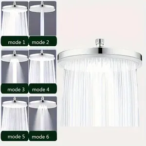 Adjustable High Pressure Shower Head, Top Spray 6-speed Large Sprinkler, Modern Pressurized Single Handheld Shower Head, Rain Sprinkler, Rainfall Shower Head, Bathroom Accessories