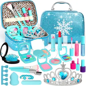 25 PCS Kids Makeup Set for Girls. toybundles, kids christmas gifts, Washable Girl's Toy Real Frozen Makeup Kit, Kids toys, Christmas Birthday Gifts, kids stuff for girls, Ages 3 4 5 6 7 8 9 10 11 12 Years Old Girl