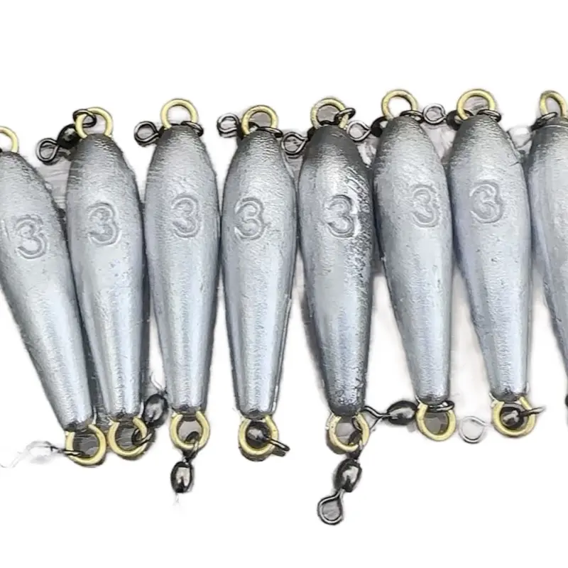 4 Pack of Lead Trolling Sinkers w Barrel Swivels Fishing Accessories 3oz to 8oz Weights for Trolling & Cat Fishing - Spoon Lures