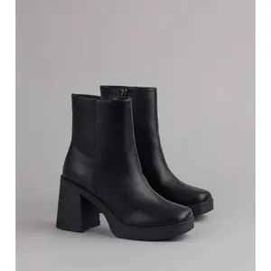 Tough Love Platform Block Heel Booties