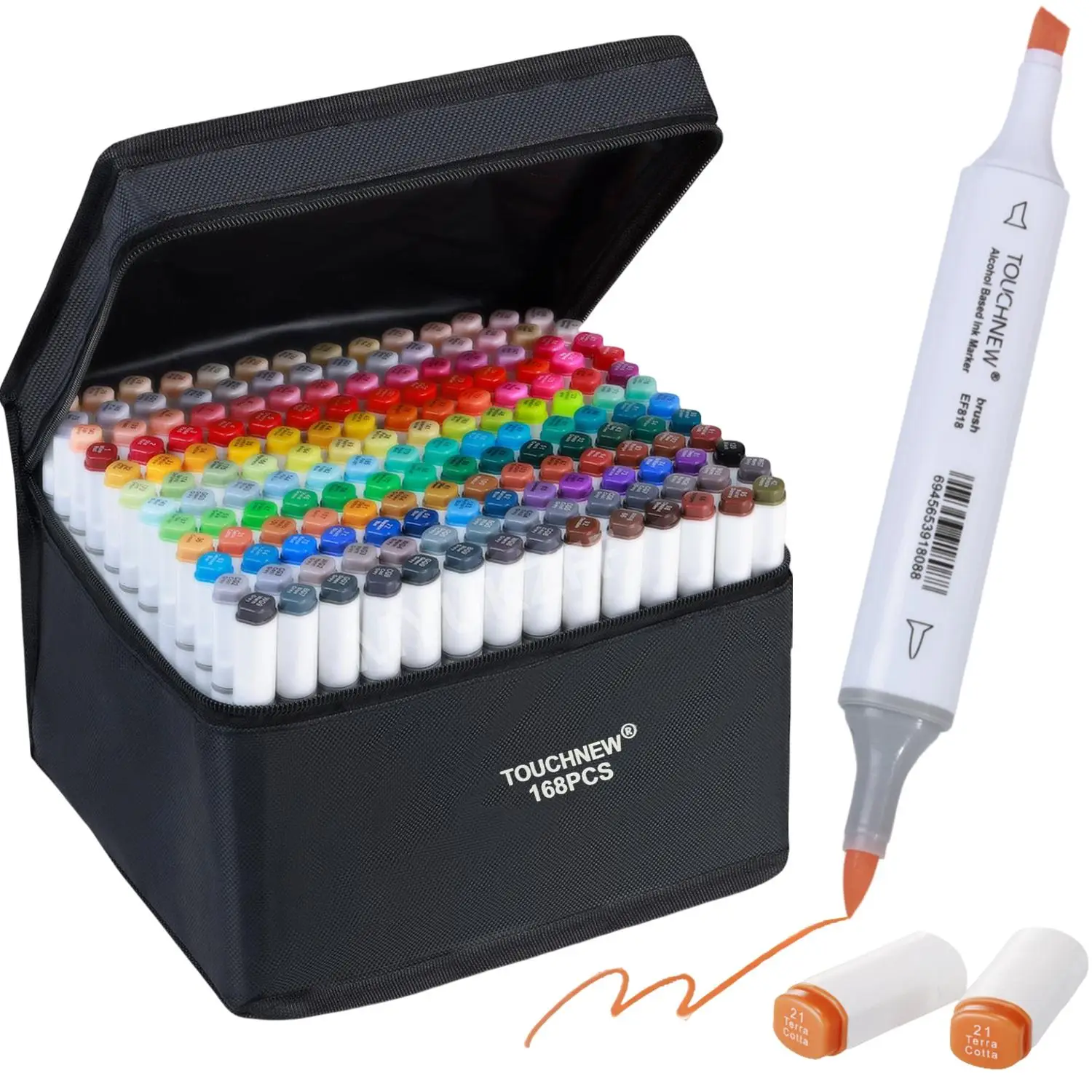 Colored Brush Markers, 30/60/80/168pcs Dual Tip Artist Brush & Chisel Tip Sketch Art Markers, Aesthetic Cute Preppy Stuff School Supplies