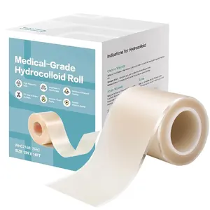 Hydrocolloid Roll for Wound Care - Cut-to-Size, Extra Large hydrocolloid Patch Bandages with Self-Adhesive, Ultra Absorbent, Flexible & Waterproof, First Aid Kit Essential (2in*12ft,Thickness)) Healthcare acne pimple patch bandaids