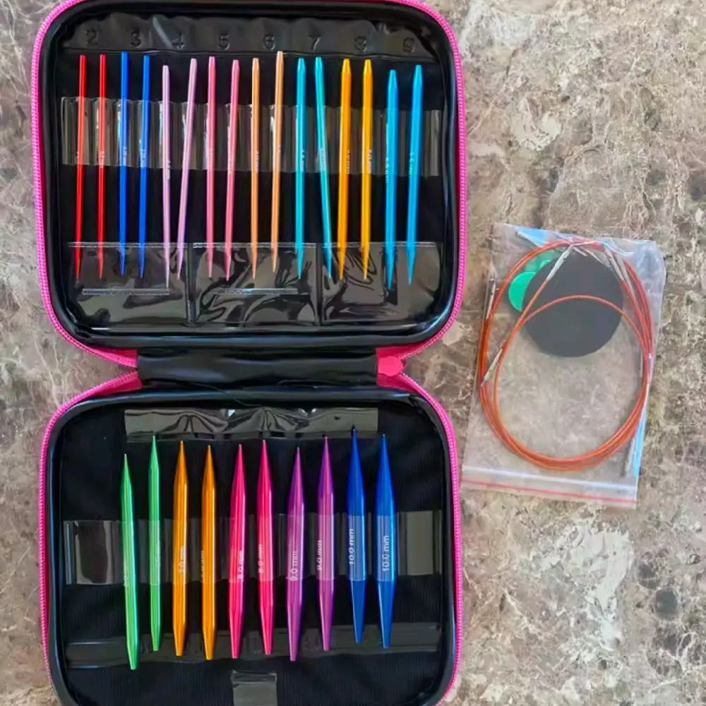 Aluminum circular knitting needle set (13 sizes)