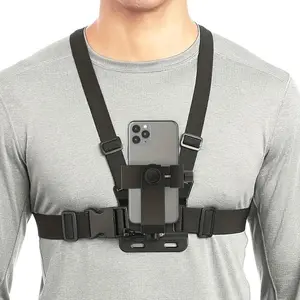 Adjustable Chest Mount Selfie Camera Phone Holder for Phone - Hands Free First Person View Recorder for Skiing, Cycling, Kayaking & Outdoor Sports Selfie Accessories