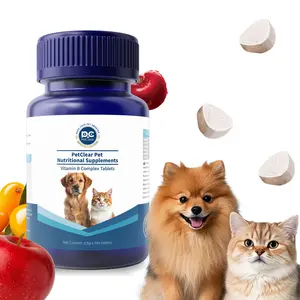 PETCLEAR Pet B-Complex Vitamin Supplement with Vitamin B12 & Chicken Powder (1 Bottle, 200 Tablets, 24 Months Shelf Life) for Dogs & Cats – Supports Energy, Appetite, Digestion, Nervous System Health, Alleviates Skin Problems
