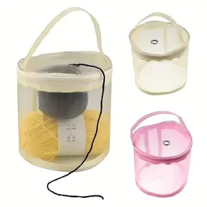 Large Capacity Yarn Organizer with Drawstring Closure, Portable Storage Organizer, Rotating Drum Design, Space Saving Storage Bag, Ideal for Travel, Beginners, Seniors, High Capacity Organizer