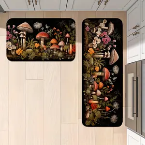 1/2/3pcs Mushroom Kitchen Mats,Comfortable Standing Runner Rugs, Carpets For Kitchen, Home, Office, Sink, Laundry Room, Bathroom, Spring Decor